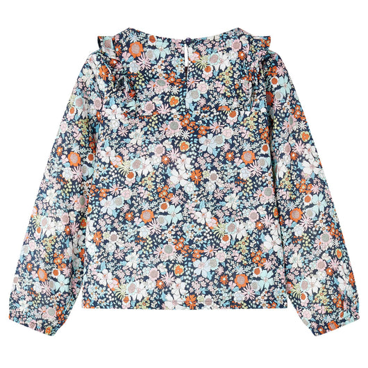 Camicia da Bambina a Maniche Lunghe Blu Scuro 104 14375