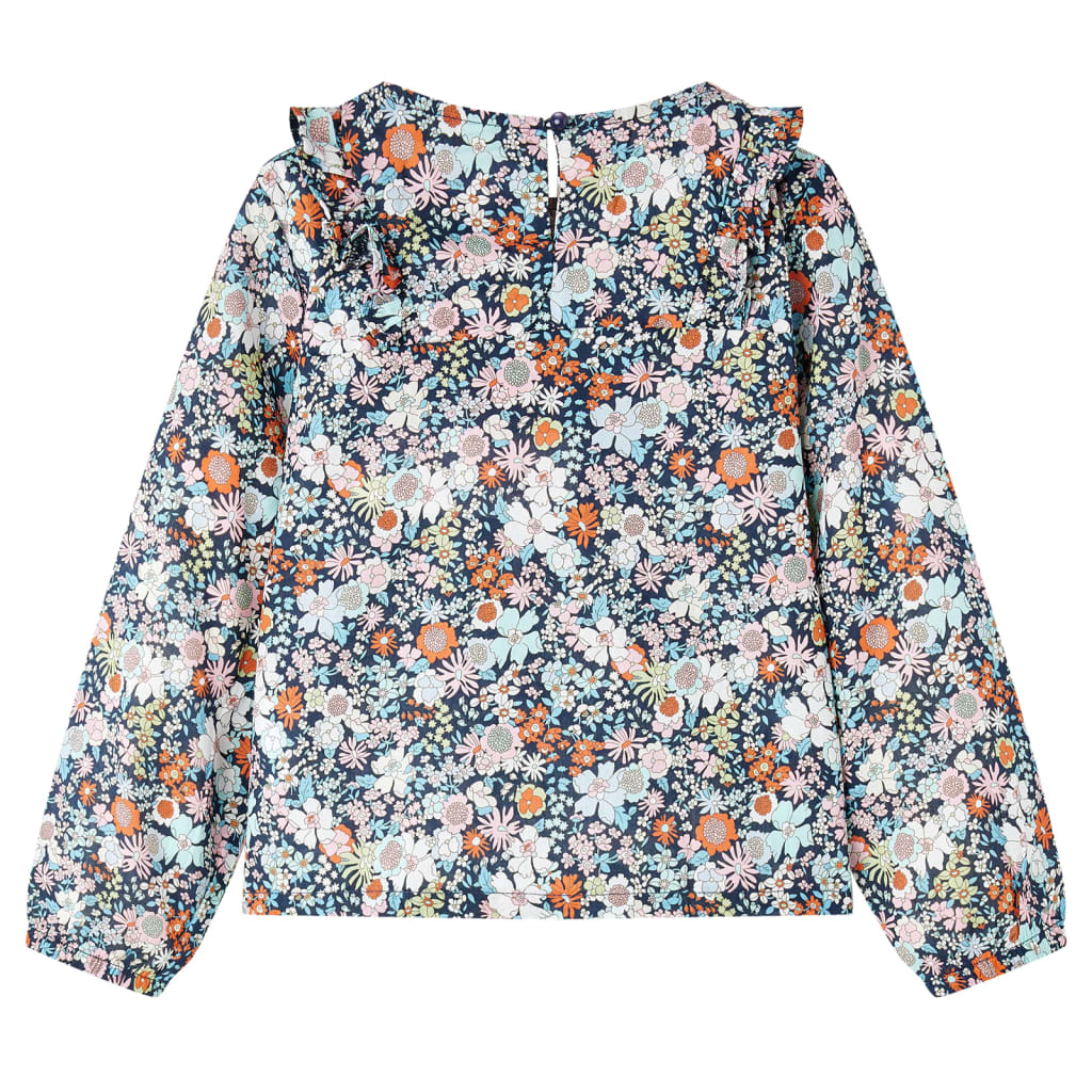 Camicia da Bambina a Maniche Lunghe Blu Scuro 104