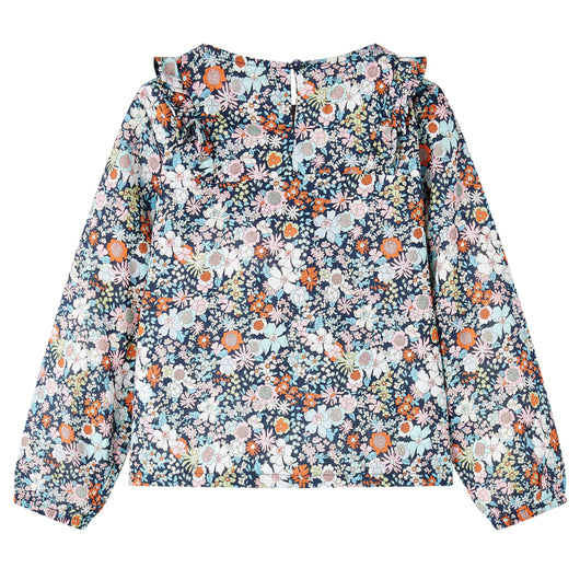 Camicia da Bambina a Maniche Lunghe Blu Scuro 128 14377