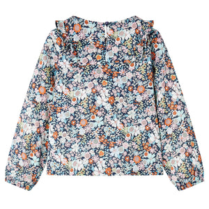 Camicia da Bambina a Maniche Lunghe Blu Scuro 140 14378