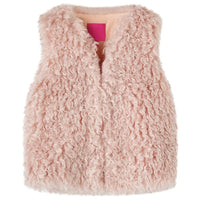 Gilet da Bambina in Pelliccia Sintetica Rosa Chiaro 92