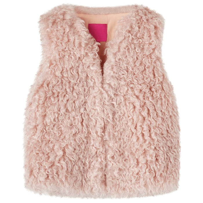 Gilet da Bambina in Pelliccia Sintetica Rosa Chiaro 140cod mxl 88670
