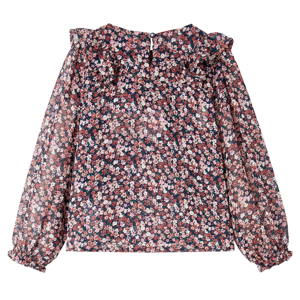 Camicia da Bambina a Maniche Lunghe Rosa Scuro 92 14404