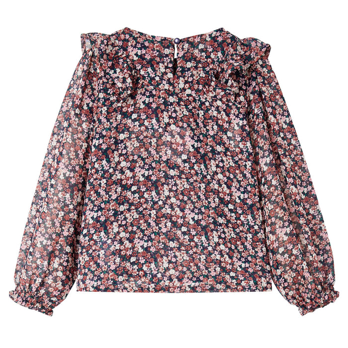 Camicia da Bambina a Maniche Lunghe Rosa Scuro 116