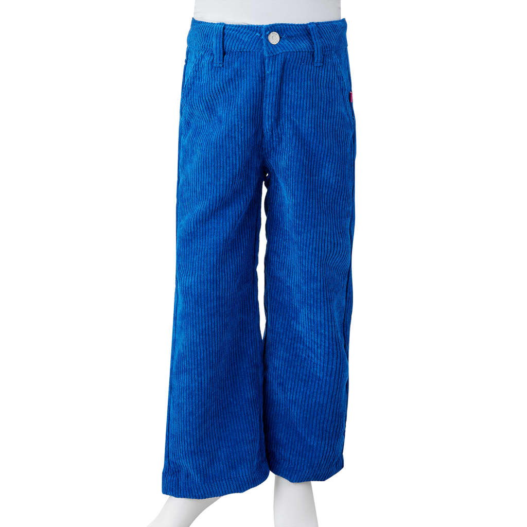 Pantaloni per Bambini in Velluto a Coste Blu Cobalto 92