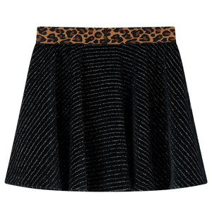 Gonna da Bambina con Vita Leopardata Nera 116 14481
