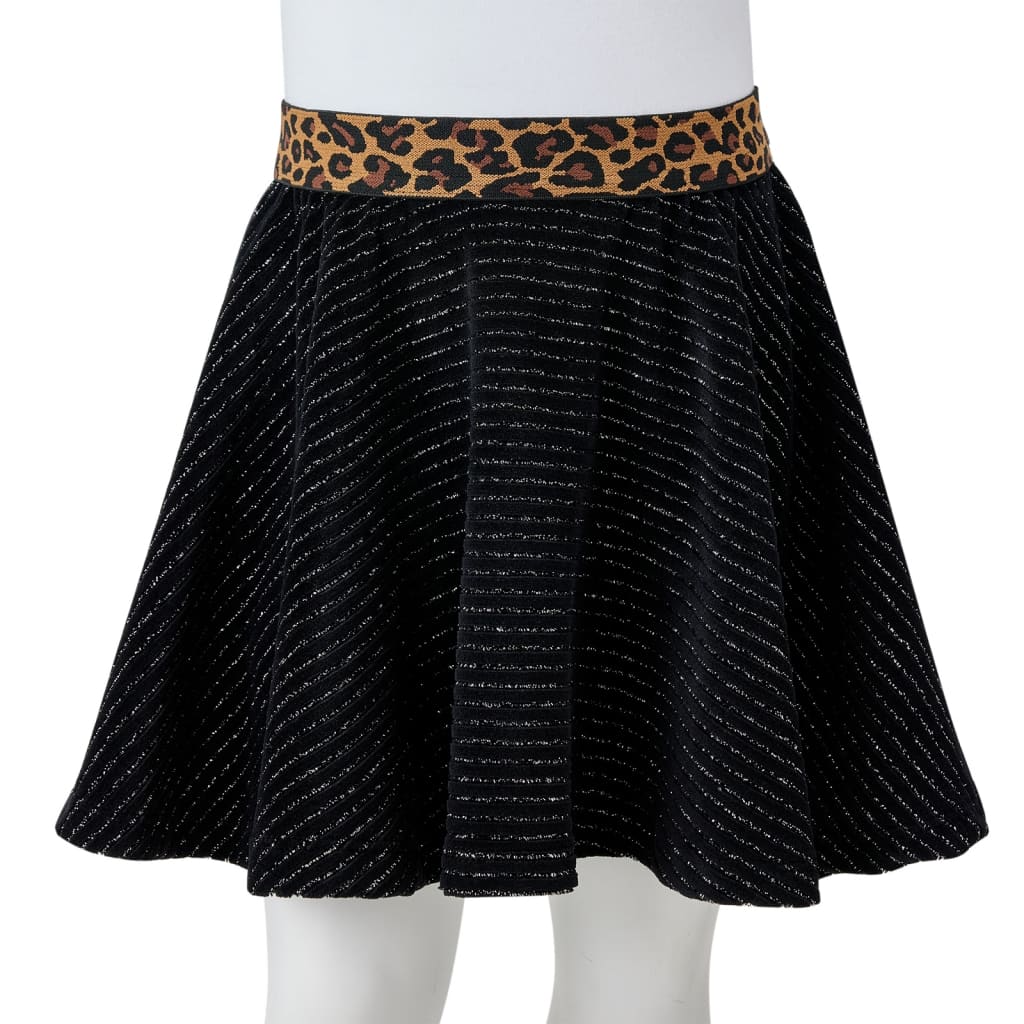 Gonna da Bambina con Vita Leopardata Nera 116 14481