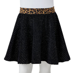 Gonna da Bambina con Vita Leopardata Nera 116 14481