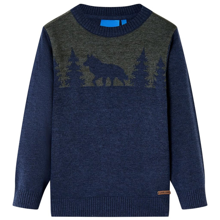 Maglione per Bambini Lavorato a Maglia Blu Marino 116