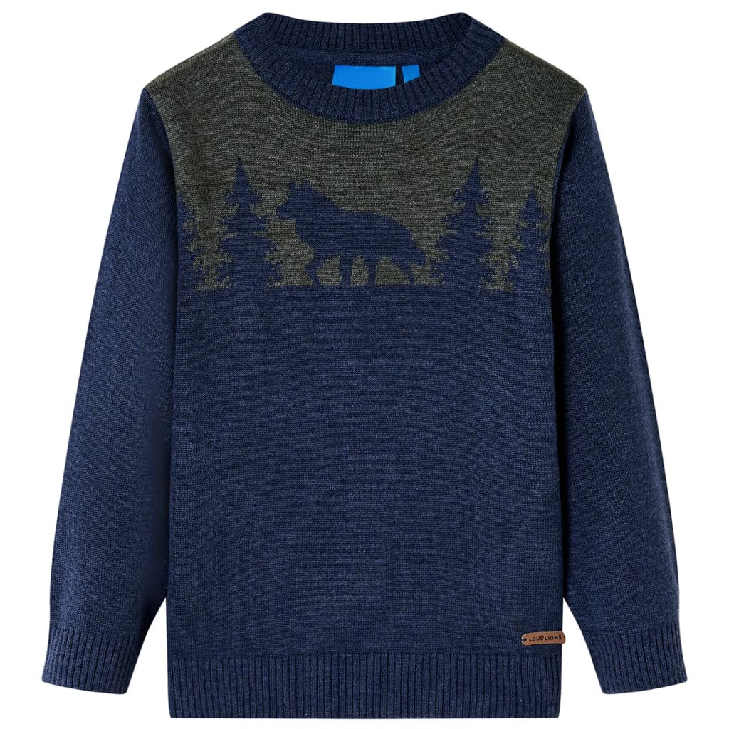 Maglione per Bambini Lavorato a Maglia Blu Marino 128cod mxl 132359