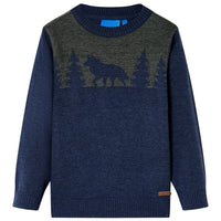 Maglione per Bambini Lavorato a Maglia Blu Marino 128cod mxl 132359