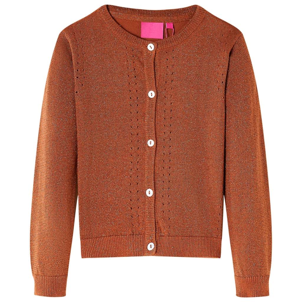 Cardigan da Bambina Lavorato a Mano Cognac 92cod mxl 132360