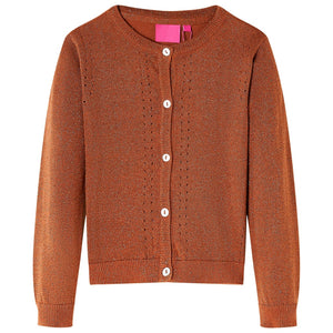 Cardigan da Bambina Lavorato a Mano Cognac 92cod mxl 132360