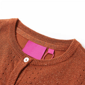 Cardigan da Bambina Lavorato a Mano Cognac 92cod mxl 132360