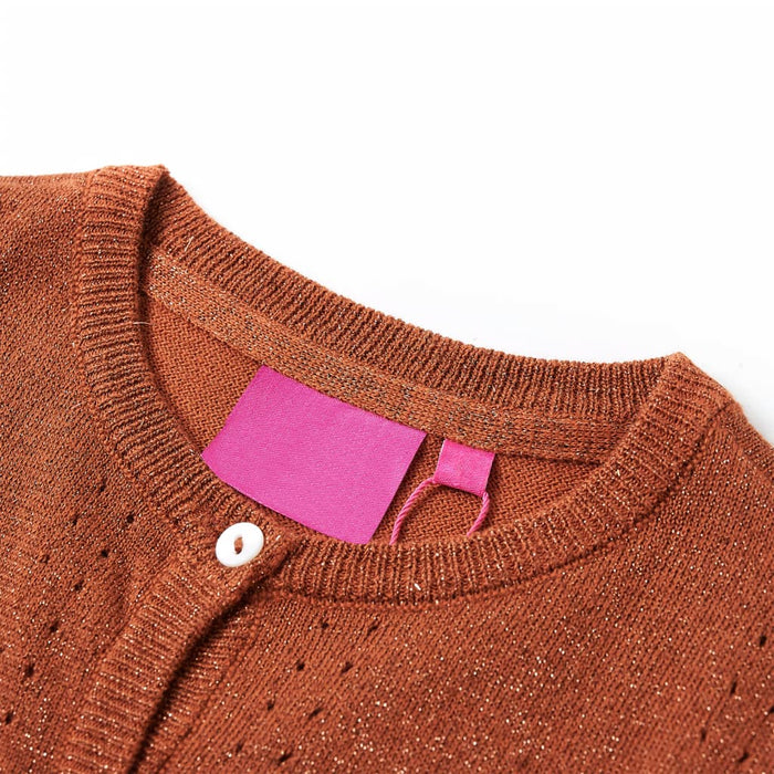 Cardigan da Bambina Lavorato a Mano Cognac 92 14514