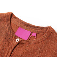 Cardigan da Bambina Lavorato a Mano Cognac 128 14517