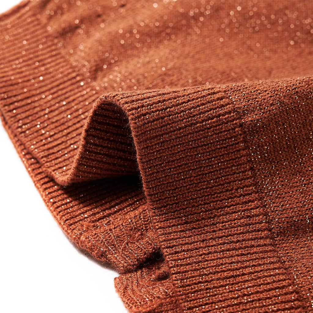 Cardigan da Bambina Lavorato a Mano Cognac 128 14517