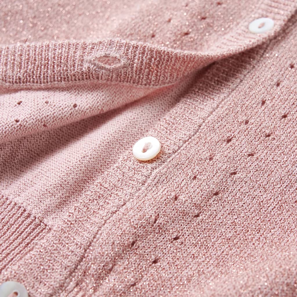 Cardigan da Bambina Lavorato a Maglia Rosa Tenue 92 14519