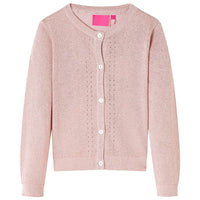 Cardigan da Bambina Lavorato a Maglia Rosa Tenue 128