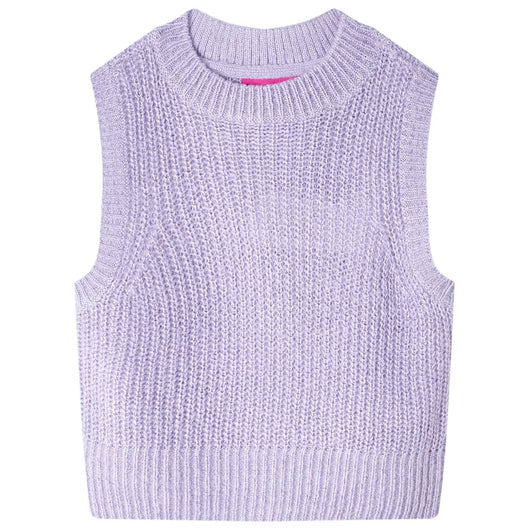 Gilet da Bambina Lavorato a Maglia Lilla Chiaro 104cod mxl 108461