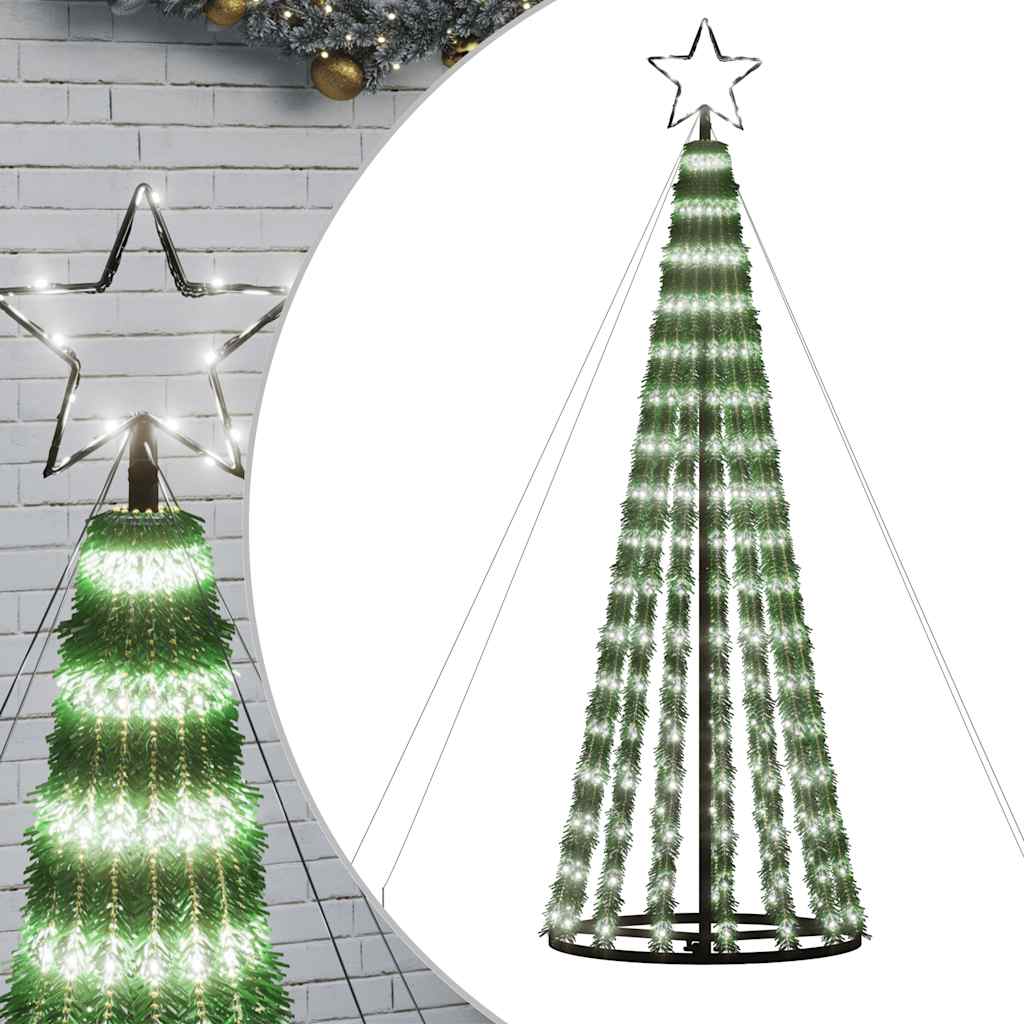 Albero di Natale a LED-Luci decorative natalizie 275 LED Bianco Freddo 180 cm