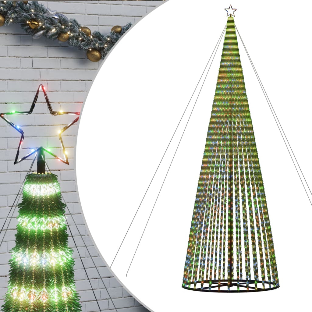 vidaXL Albero di Natale a LED 1544 LED Colorato 500 cm