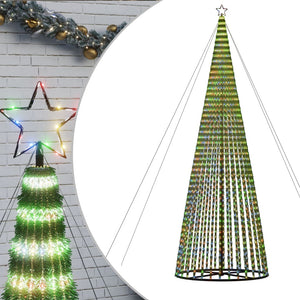 vidaXL Albero di Natale a LED 1544 LED Colorato 500 cm