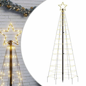 Albero di Natale a LED con Punte 220 LED Bianco Caldo 180 cm 358100