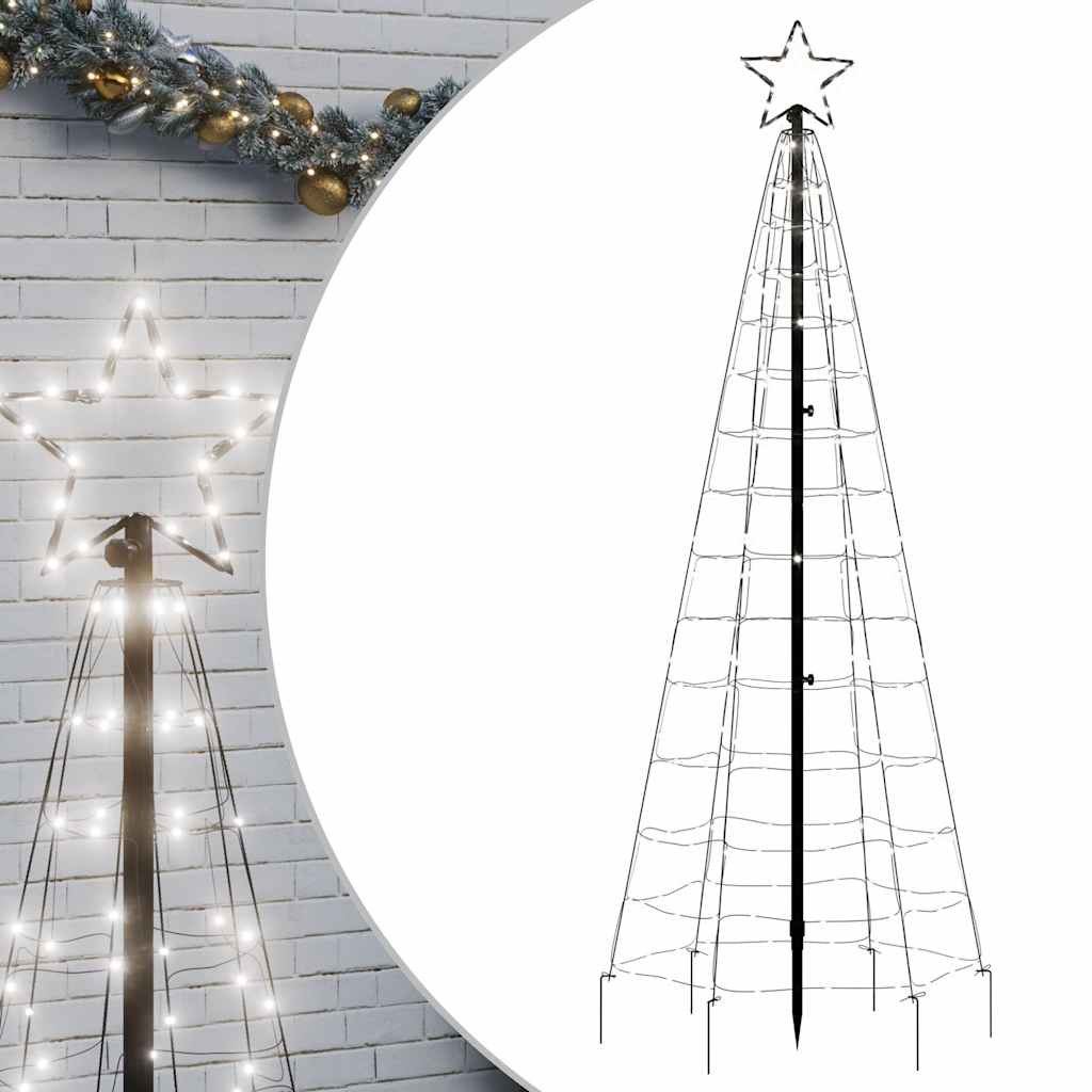 Albero di Natale a LED con Punte 220 LED Bianco Freddo 180 cm 358101