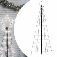 Albero di Natale a LED con Punte 220 LED Bianco Freddo 180 cm 358101