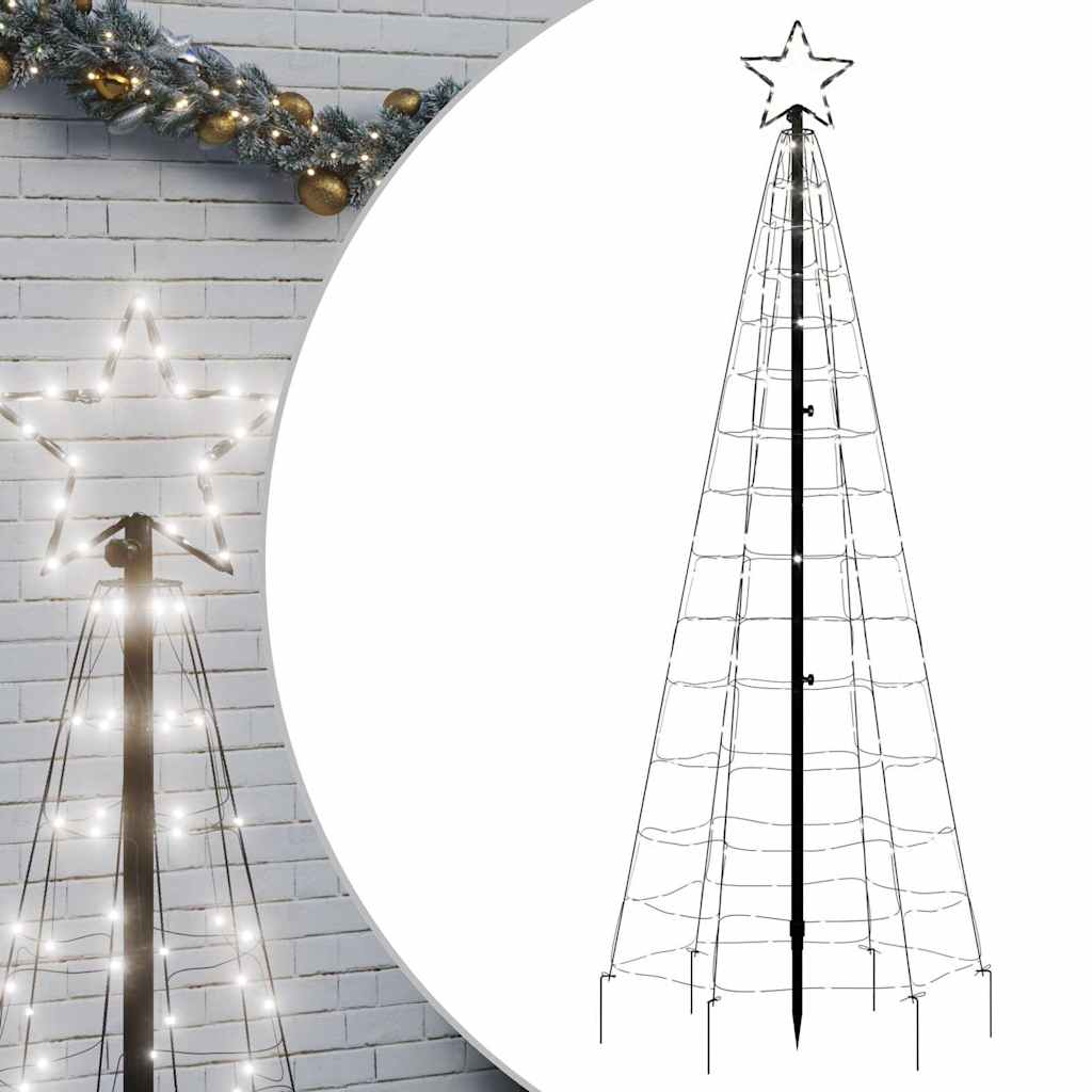 Albero di Natale a LED-Luci decorative natalizie con Punte 220 LED Bianco Freddo 180 cm