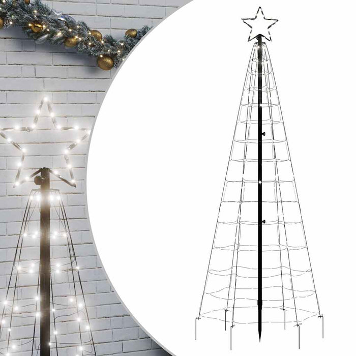 Albero di Natale a LED-Luci decorative natalizie con Punte 220 LED Bianco Freddo 180 cm