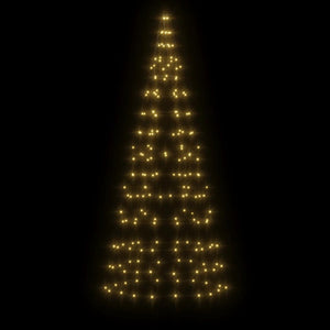 Albero di Natale a LED-Luci decorative natalizie su Pennone 200 LED Bianco Caldo 180 cm