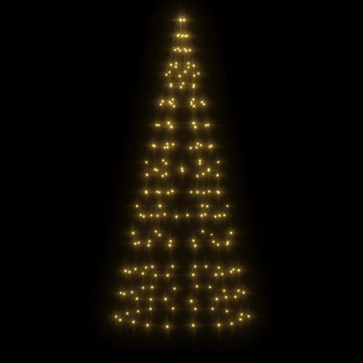 Albero di Natale a LED-Luci decorative natalizie su Pennone 200 LED Bianco Caldo 180 cm
