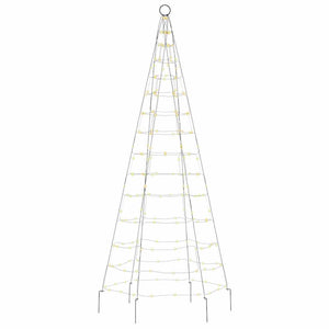 Albero di Natale a LED su Pennone 200 LED Bianco Caldo 180 cm 358108