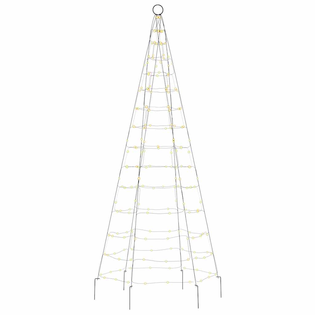 Albero di Natale a LED su Pennone 200 LED Bianco Caldo 180 cm 358108