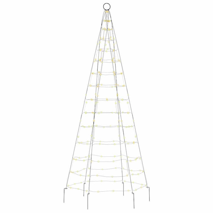 Albero di Natale a LED su Pennone 200 LED Bianco Caldo 180 cm 358108