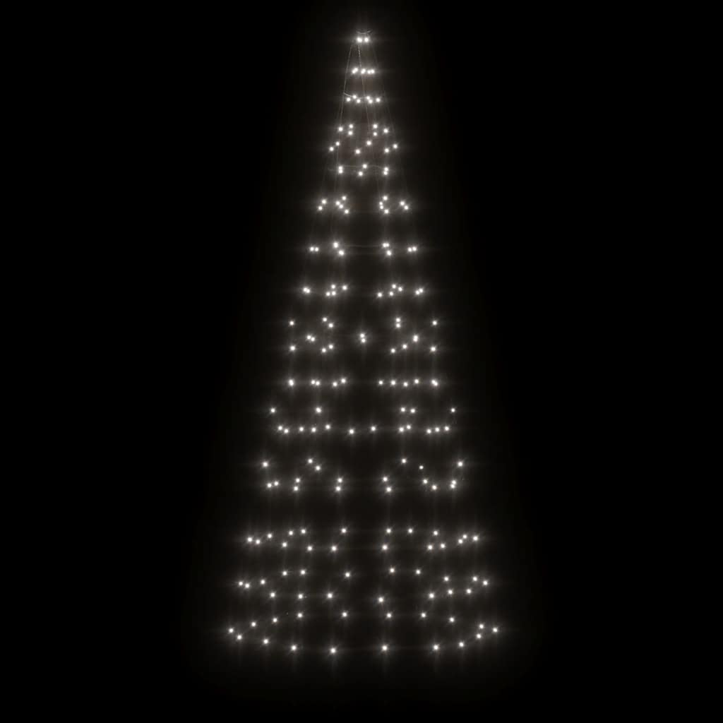Albero di Natale a LED su Pennone 200 LED Bianco Freddo 180 cm 358109