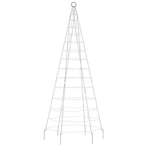 Albero di Natale a LED su Pennone 200 LED Bianco Freddo 180 cm 358109