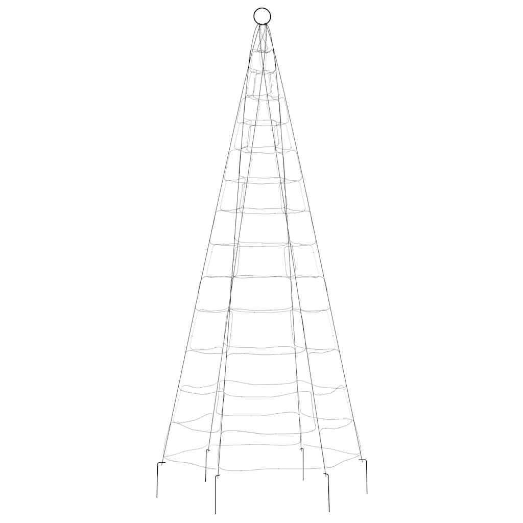 Albero di Natale a LED su Pennone 200 LED Bianco Freddo 180 cm 358109