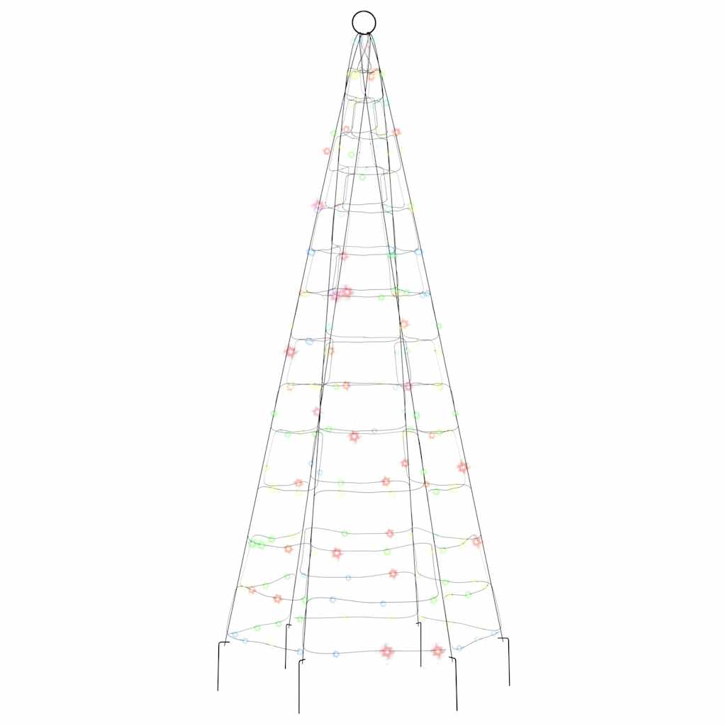 Albero di Natale a LED su Pennone 200 LED Colorato 180 cm 358110