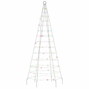 Albero di Natale a LED su Pennone 200 LED Colorato 180 cm 358110