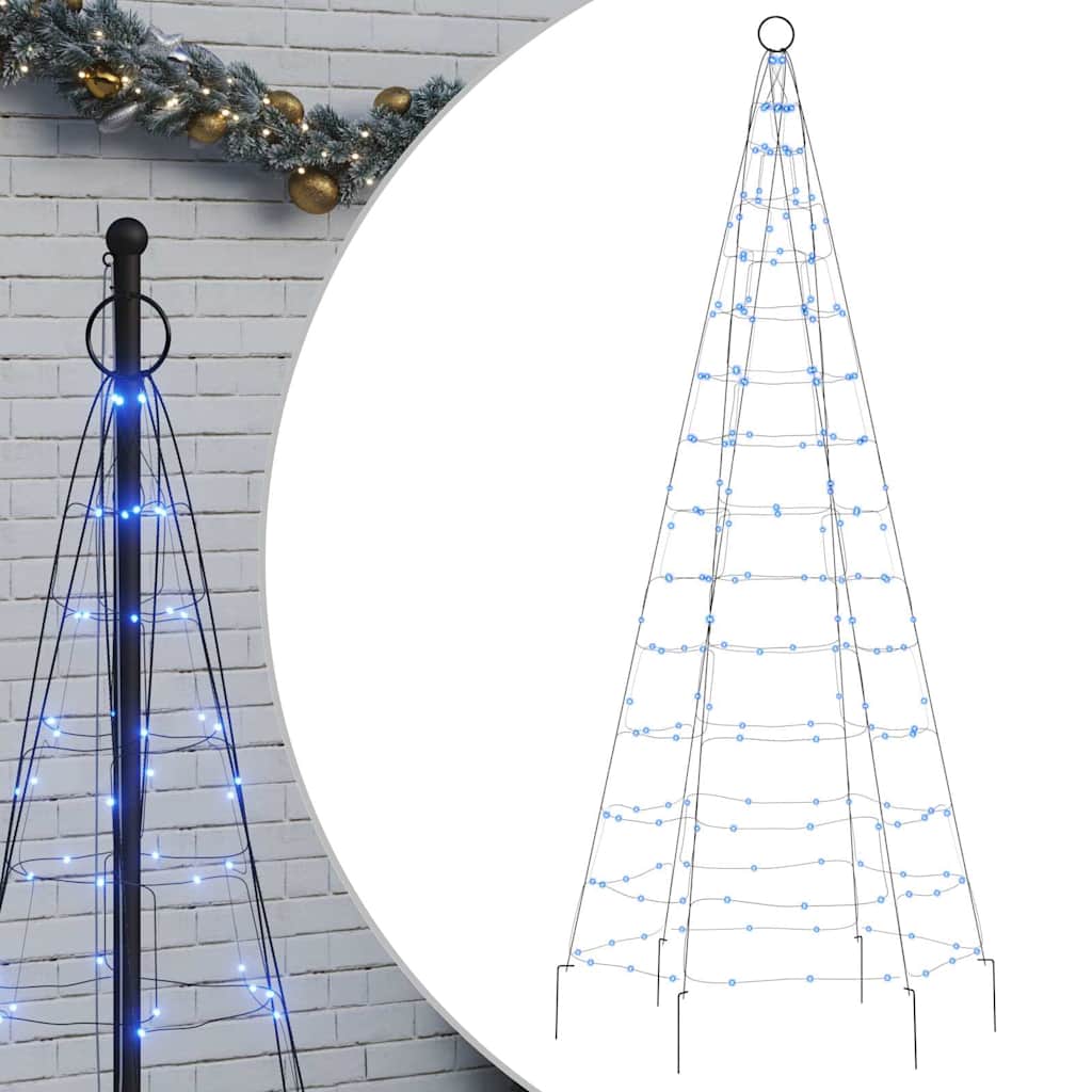 Albero di Natale a LED su Pennone 200 LED Blu 180 cm 358111
