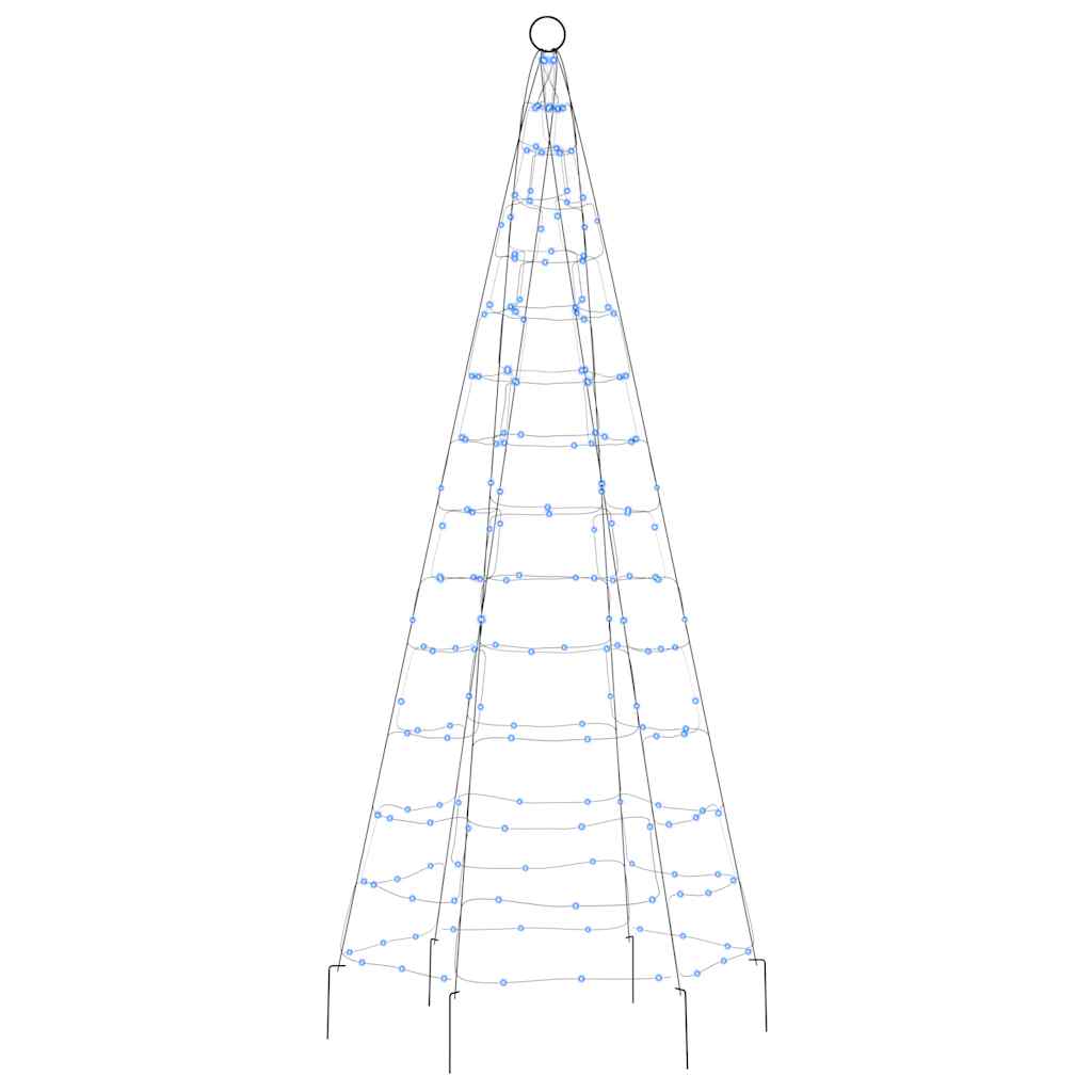 Albero di Natale a LED su Pennone 200 LED Blu 180 cm