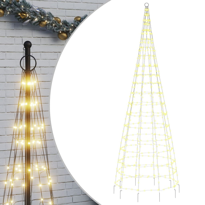 Albero di Natale a LED-Decorazioni natalizie su Pennone 550 LED Bianco Caldo 300 cm