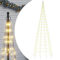 Albero di Natale a LED su Pennone 550 LED Bianco Caldo 300 cm