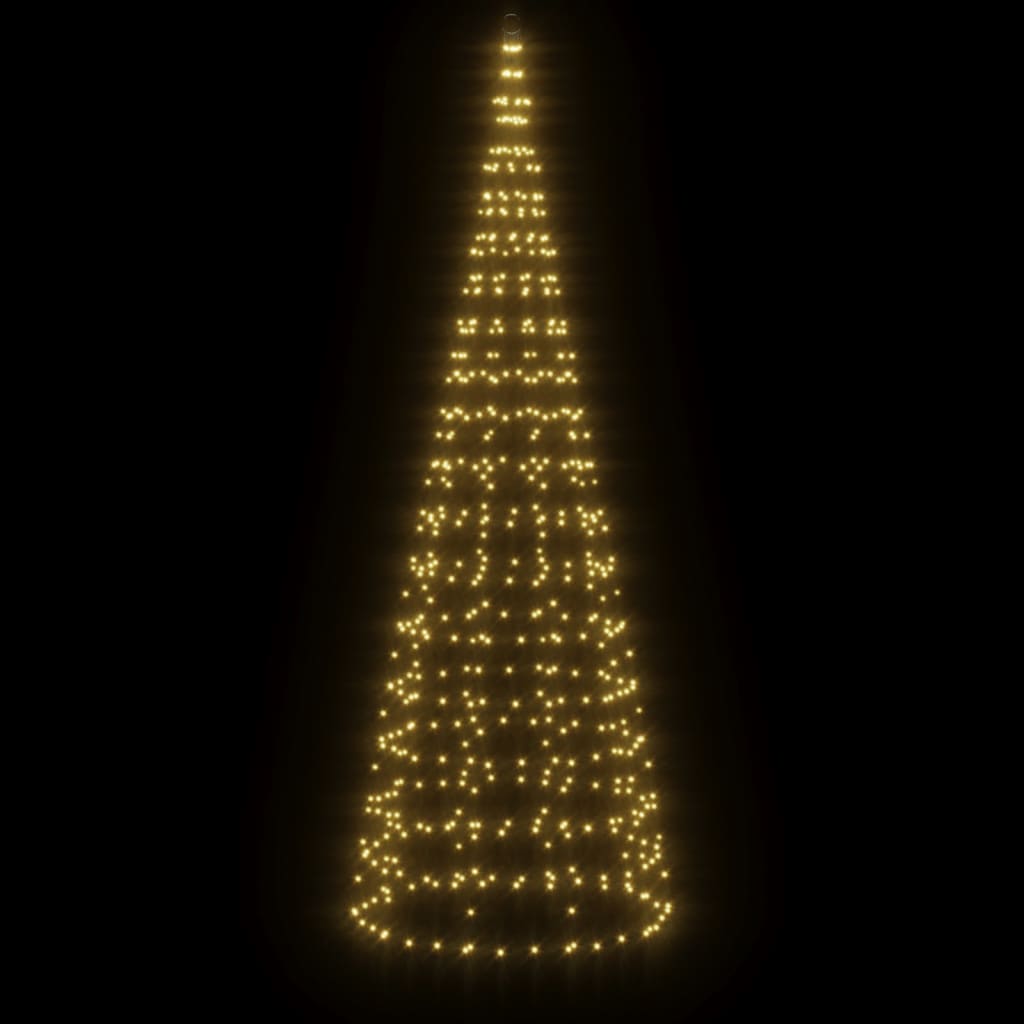 Albero di Natale a LED-Decorazioni natalizie su Pennone 550 LED Bianco Caldo 300 cm