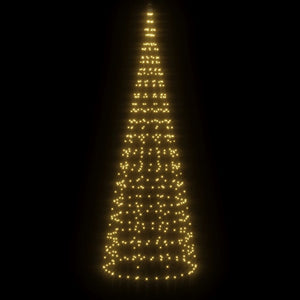 Albero di Natale a LED su Pennone 550 LED Bianco Caldo 300 cm