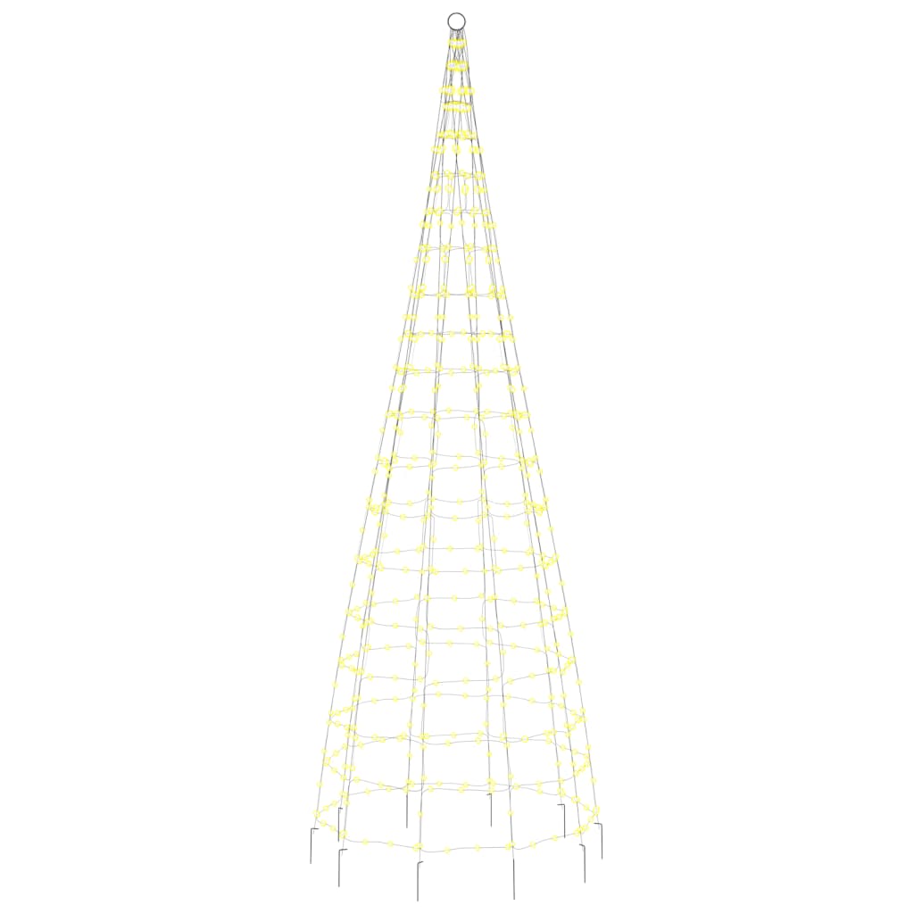 Albero di Natale a LED su Pennone 550 LED Bianco Caldo 300 cm