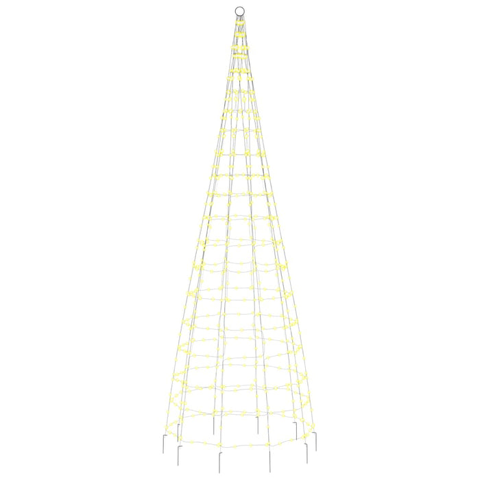 Albero di Natale a LED su Pennone 550 LED Bianco Caldo 300 cm